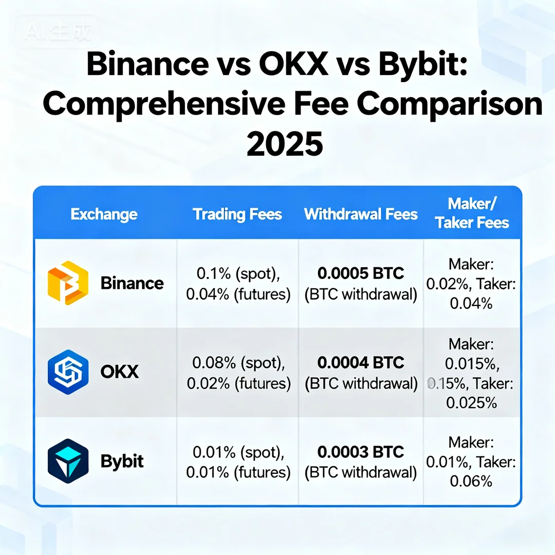 Binance vs OKX vs Bybit: Comprehensive Fee Comparison 2025